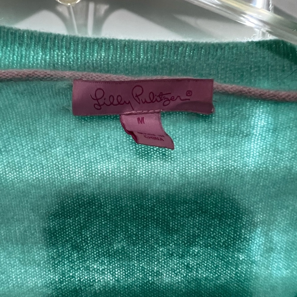 Lilly Pulitzer cashmere sweater mint green size medium - Picture 3 of 3